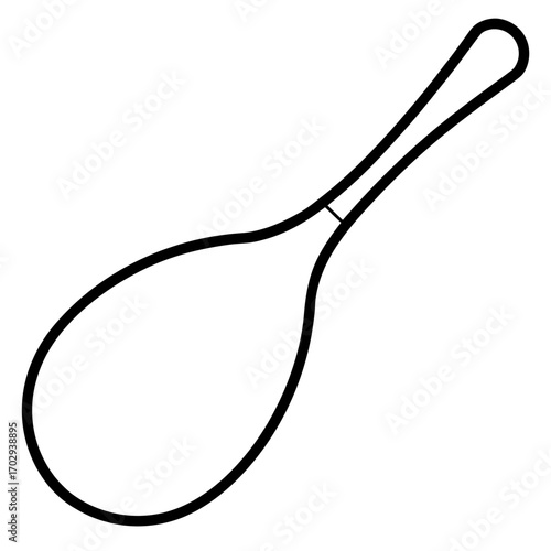 Simple black outline of a kitchen spoon against a white background silhouette