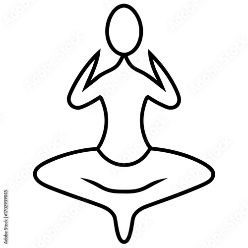 Minimalist outline of a person meditating in a lotus pose silhouette