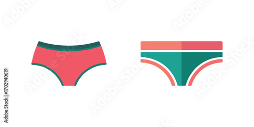 Two Pairs of Women's Underwear Colorful, Comfortable Style and Fashionable Everyday Intimates
