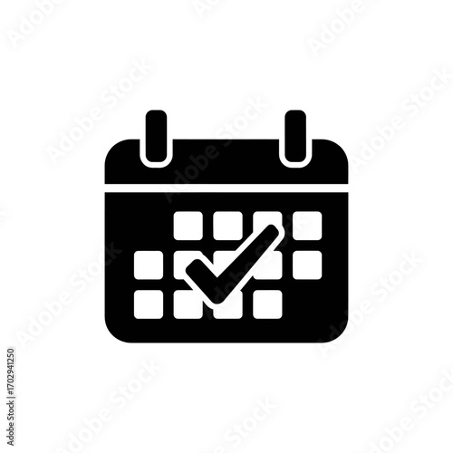 Vector icon of a desktop calendar with a briefcase, symbolizing a business event or important appointment for a specific date, month, and day