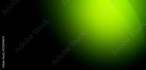 Lime green to black circular gradient, vibrant, abstract background, color, sphere