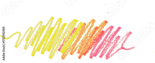 Color Crayon Scribble Textures, Hand Drawn Colorful Pastel Strokes on White Background.