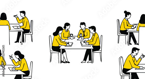 Diverse professionals collaborating in modern meeting spaces, fostering teamwork and innovation for success