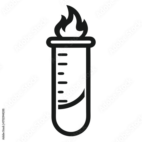 Test Tube with Flame Symbolizing Laboratory Work
