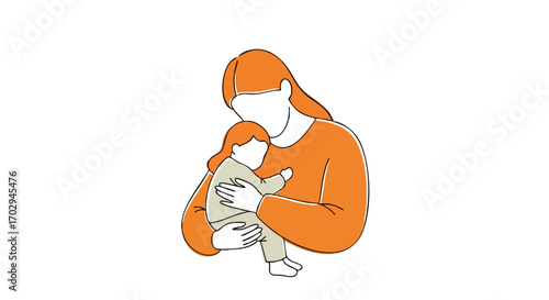 Loving mother gently holding her baby with tenderness, a beautiful depiction of maternal love and care