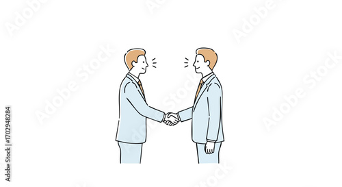Confident professionals shake hands sealing a successful business partnership agreement in modern corporate setting