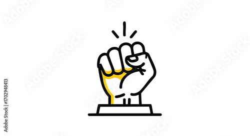 Powerful fist symbol of achievement and success, inspiring determination and victory