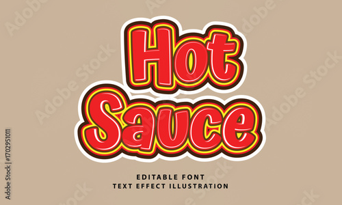 hot sauce text with effect illustration
