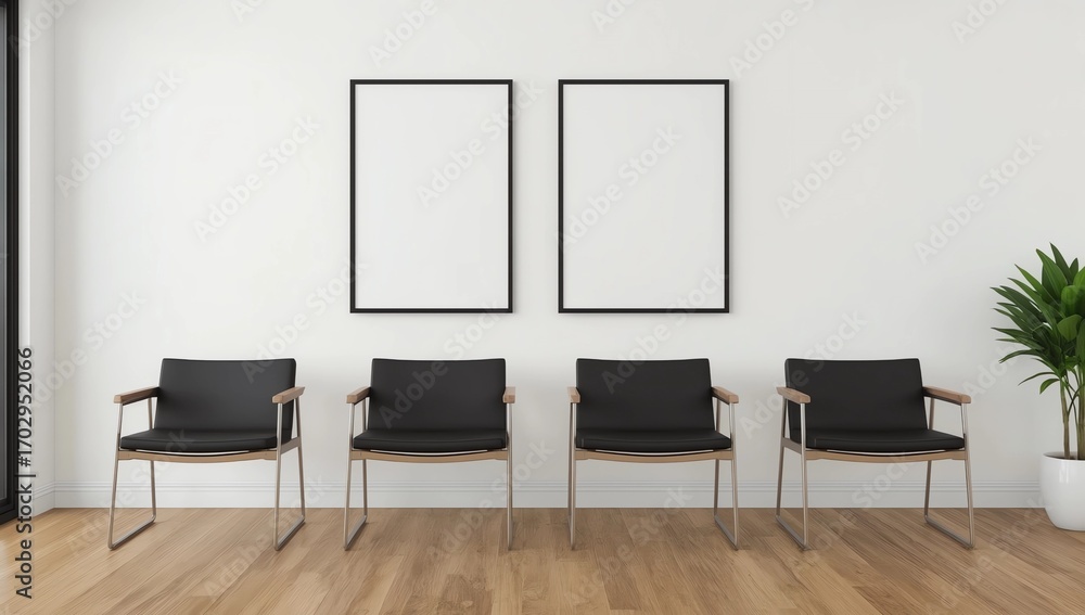 Fototapeta premium Mock up Posters display interior waiting room Public building