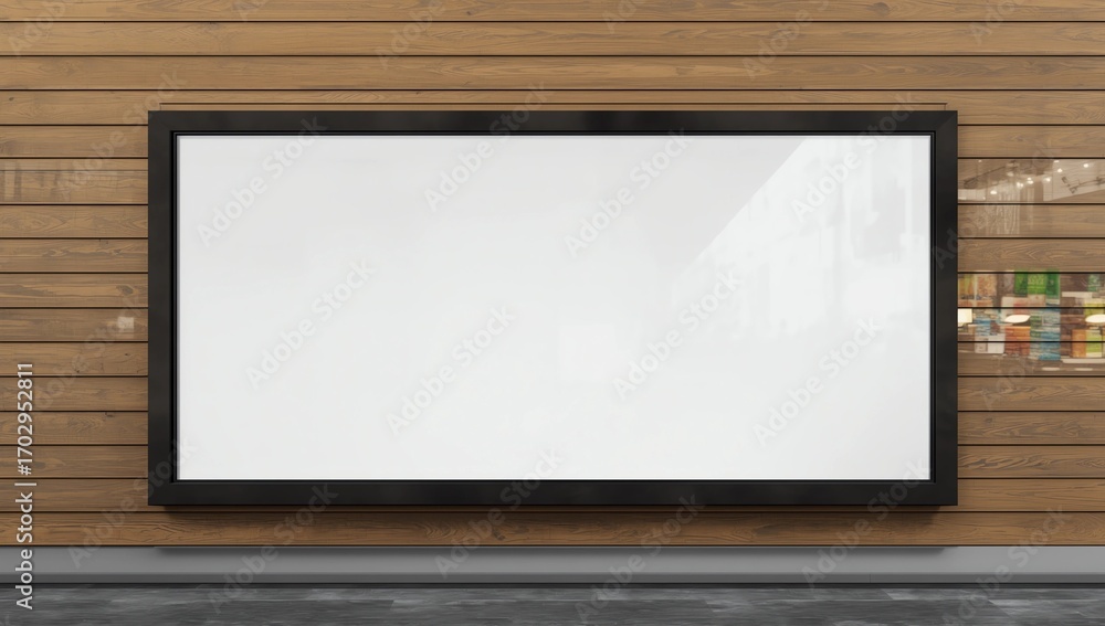 Fototapeta premium Mock up blank billboard on panel at showroom in airport