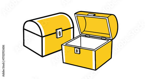 Unlock your potential treasures with bright gold chests, perfect for games or financial security concepts
