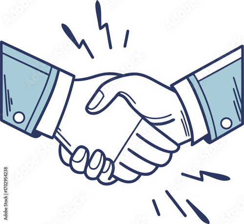Handshake illustration, symbol of agreement and trust