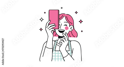 Joyful person taking a vibrant selfie, radiating happiness and self-expression