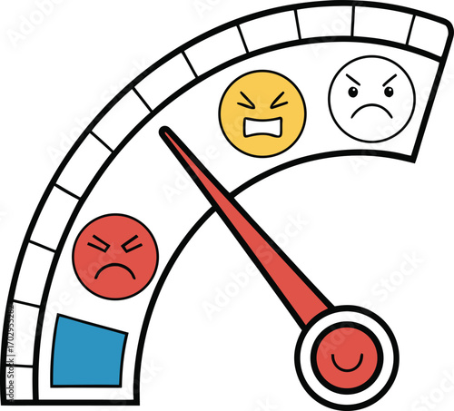 Mood meter with emotions and arrow illustration