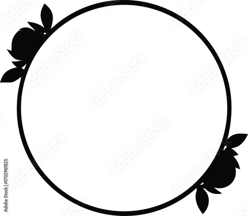 a rose wreath circular frame design in adobe illustrator