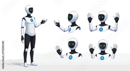 Meet our modern humanoid robot assistant, ready for futuristic AI integrations and digital transformation projects