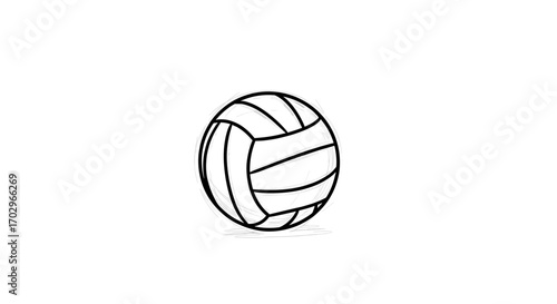 Minimalist Volleyball Illustration with Clean Lines and Modern Design
