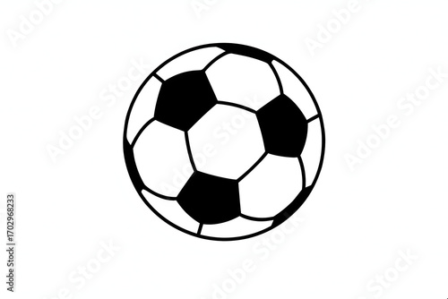 Soccer Ball on White Background | Illustration of Traditional Black and White Football for Sport and Recreation Themes