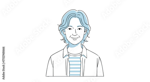 Friendly smiling man with wavy hair and casual shirt, approachable professional portrait