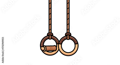 Gymnastic rings illustration on a white background offer a workout challenge.