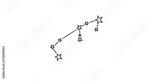 Orion Constellation in Minimalist Black and White Line Art