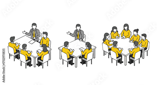 Diverse team collaborating productively in modern meeting rooms for innovative strategy sessions.
