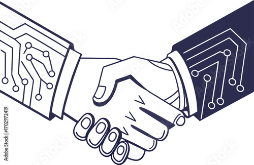 Handshake with circuit board pattern agreement business
