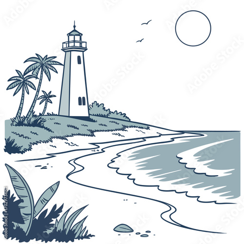 A Moonlit Shore with Crashing Waves