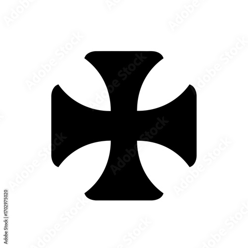 Maltese Cross Icon – Historic Symbol Vector Illustration