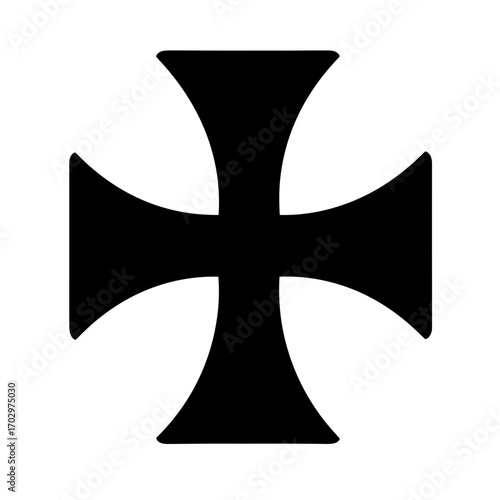 Maltese Cross Icon – Historic Symbol Vector Illustration