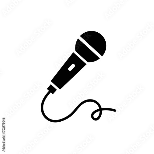 "Microphone Silhouette Vector for Music and Podcast Design"