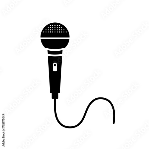 "Microphone Silhouette Vector for Music and Podcast Design"