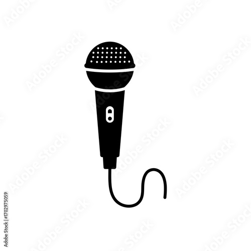 "Microphone Silhouette Vector for Music and Podcast Design"