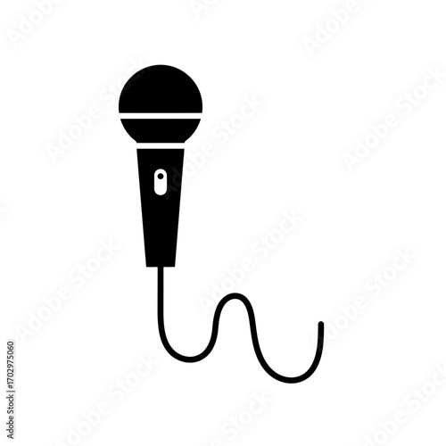 "Microphone Silhouette Vector for Music and Podcast Design"
