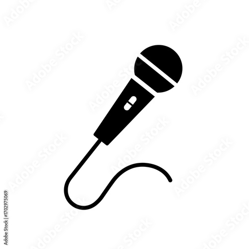 "Microphone Silhouette Vector for Music and Podcast Design"