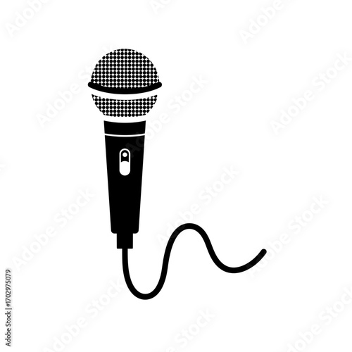 "Microphone Silhouette Vector for Music and Podcast Design"