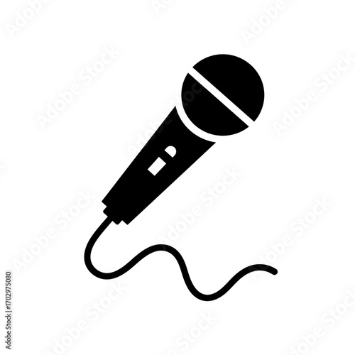 "Microphone Silhouette Vector for Music and Podcast Design"