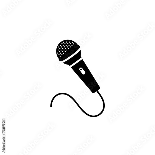 "Microphone Silhouette Vector for Music and Podcast Design"