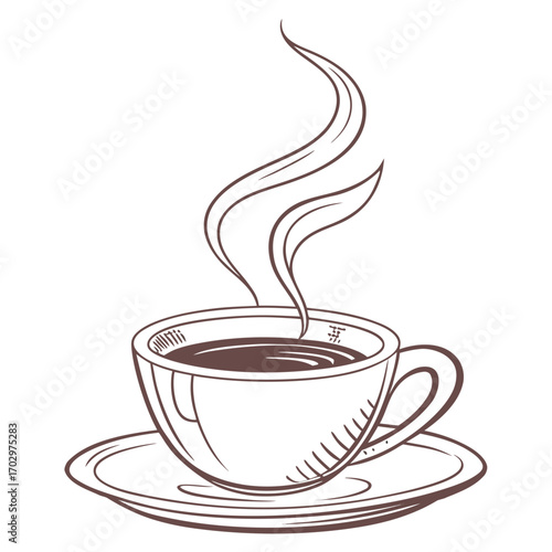 A Simple Teacup with Rising Steam