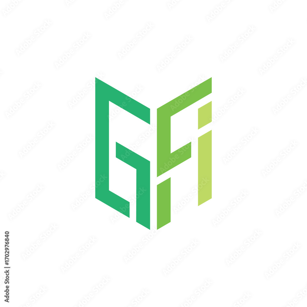 Fototapeta premium GFI Chevron 3D Letter Logo
