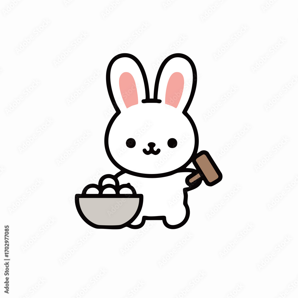 Obraz premium Chuseok icons rabbit