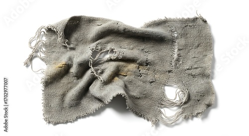 Grey Ragged Fabric Texture Close Up.