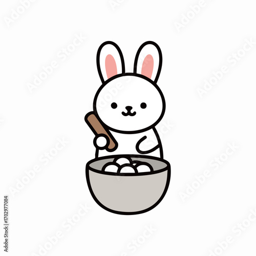 Chuseok icons rabbit