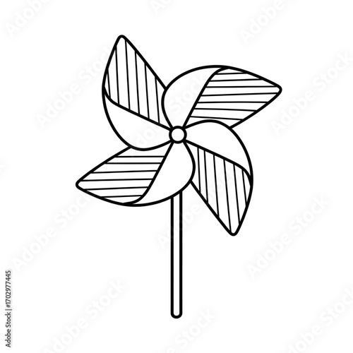 A pinwheel illustration vector style coloring page