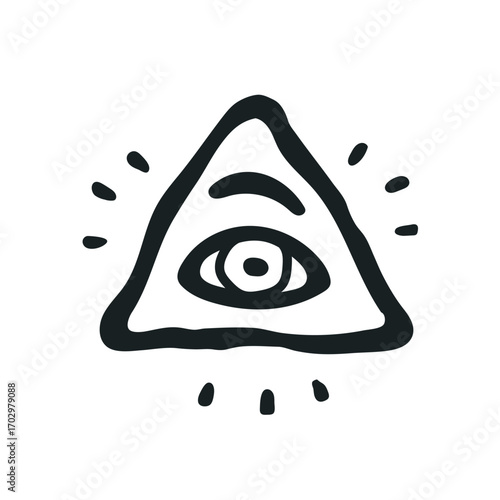 Eye of Providence hand drawn icon clipart avatar logotype tattoo isolated illustration