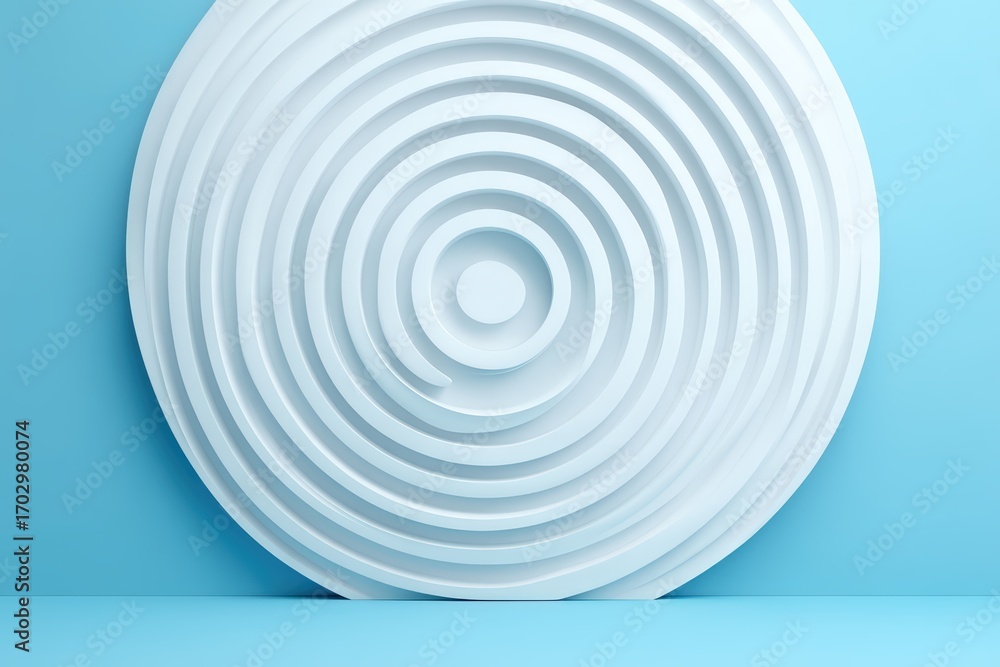 Obraz premium Captivating circular texture in shades of blue presenting a visually striking design element ideal for modern aesthetics in interior spaces and architectural concepts