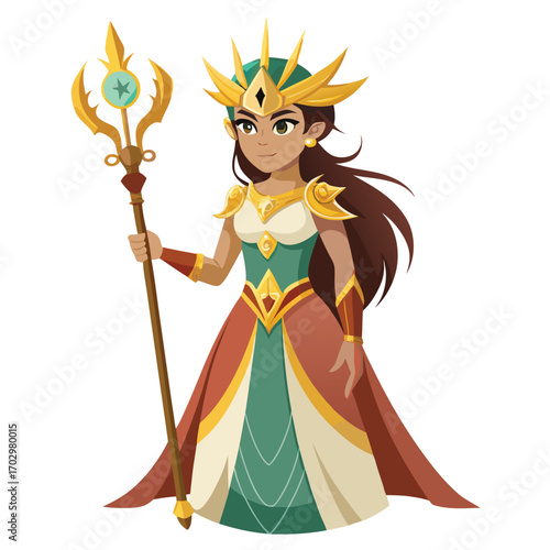 Majestic Warrior Princess with Ivory Scepter