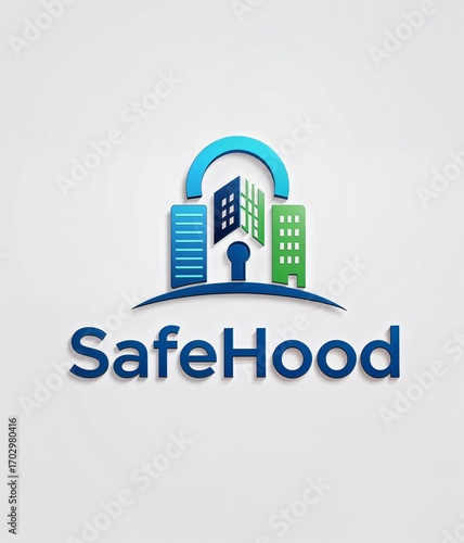 SafeHood Mobile App Logo – Secure Community Design