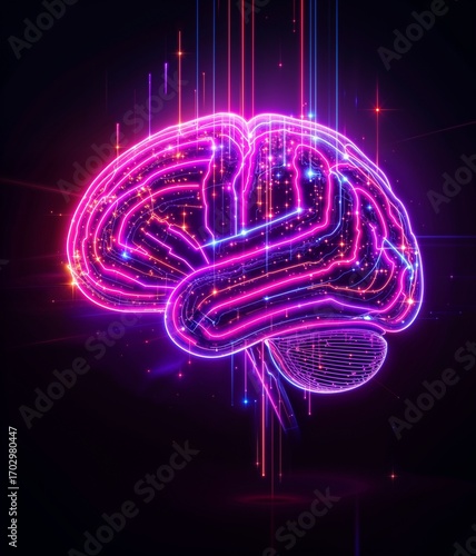 Neon Neural Universe – A Futuristic Brain of Light