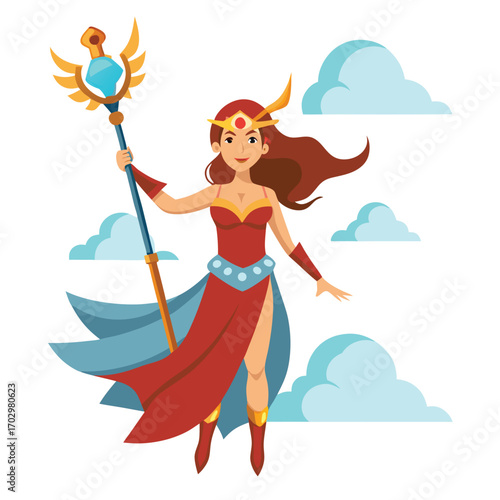 Sky Warrior Princess with Cloud Staff